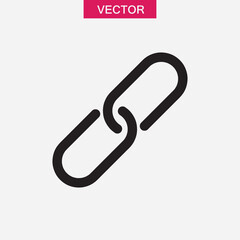 Link icon, chain sign.vector flat black simple trendy style illustration for web and app..eps