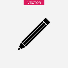 Pencil icon. Vector flat black simple illustration for web and app..eps