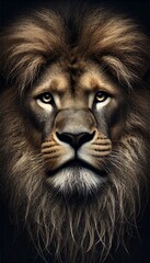 Fototapeta premium Regal Lion Portrait with Majestic Mane
