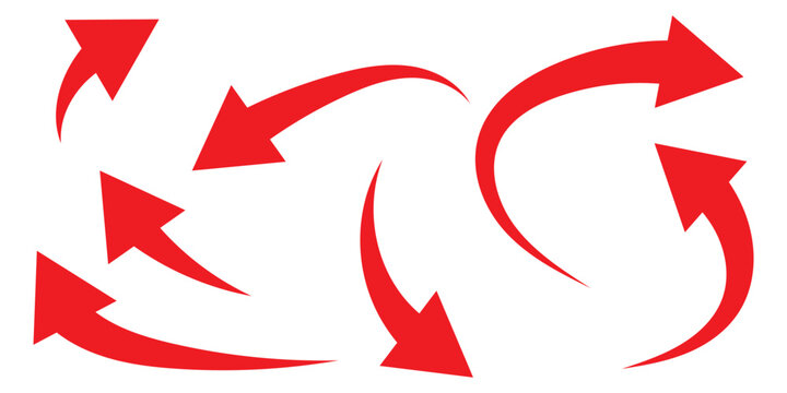 recommend clip art: Black arrows icon vector set. Bold arrow symbol curved flat design isolated