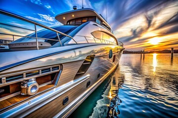 Luxury Yacht Detail: Modern Marine Design Close-Up
