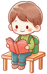 child reading a book