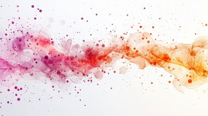 A colorful line of dots with a pink and orange hue. Generative AI