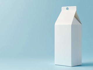 Blank white milk carton, stylish minimal backdrop with gradient tones, detailed mockup, realistic textures for branding purposes