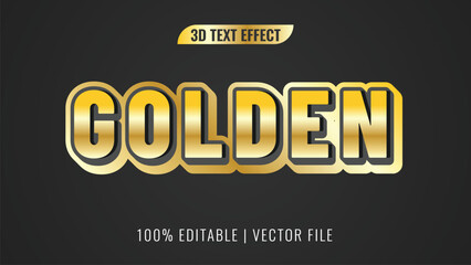 Golden bold 3d text effect editable eps vector text effects