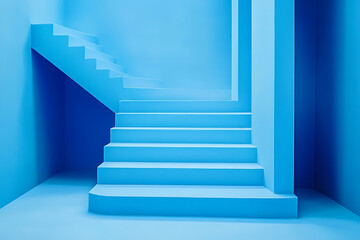 Abstract Blue Steps in Modern Architecture