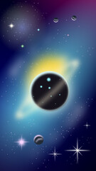 Fototapeta premium Digital Illustration of a Cosmic Scene