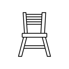 Chair, furniture icon vector flat black linear illustration for web and app..eps