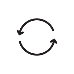 Circle arrow icon. Vector flat black linear illustration for web and app..eps