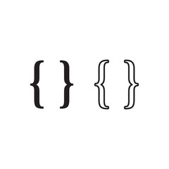 Curly brace, bracket line icon. vector flat black simple illustration for web and app..eps