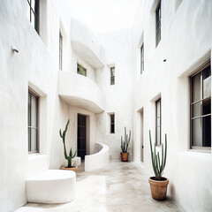 Curved Architectural Interior with Southwestern Aesthetic