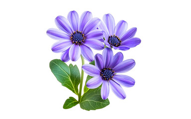 Fototapeta premium Cineraria flower head isolated on transparent background, Soft lighting, Spring flowers, Macro photography
