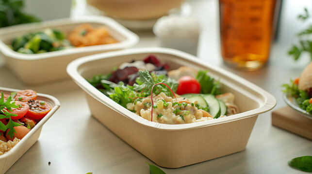 Convenient Organic Takeout Food Served in a Paper Bag