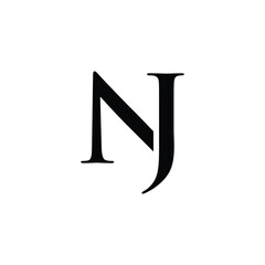 NJ Letter Logo Design 