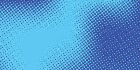 Halftone dots pattern blue gradient texture with digital technology background. Pop art comic dots with summer background.