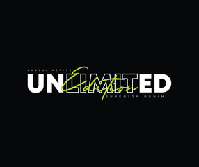Unlimited edition typography slogan for print t shirt, Modern streetwear design