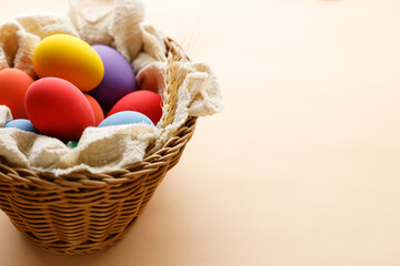 Happy Easer eggs in a basket