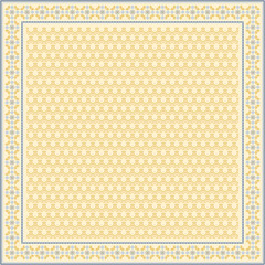 Hijab scarf flower abstract pattern.Ethnic geometric ornament with frame motif border hijab pattern.Design for fabric,print,scarves,shawl,kerchief,bandana,clothing,pareo,pillows,tablecloth,decoration.