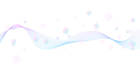 キラキラしたピンクと水色のグラデーションのウェーブのベクター背景画像