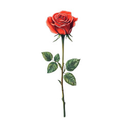 Red Rose PNG cutout isolated on white and transparent background. red rose png, rose transparent background, red rose cutout, isolated red rose, beautiful rose png, flower png,