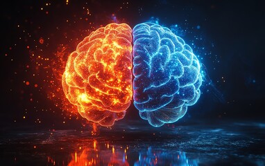 Conceptual split brain artwork