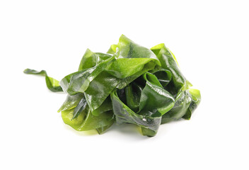 Seaweed wakame isolated on white background. Japanese organic fresh,healthy food.