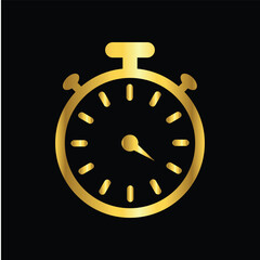high quality modern stopwatch gold color icon with minimalist design for digital and print projects
