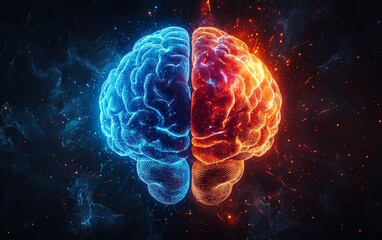 Conceptual split brain artwork