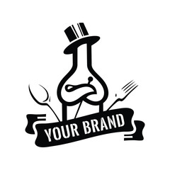 Magician shaped wine bottle suitable for restaurant logo