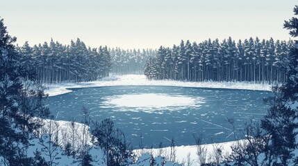 Coniferous Forest Without Snow