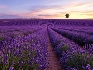 lavender field at sunset