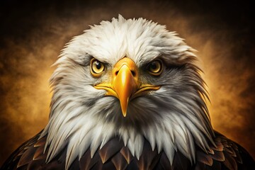 Obraz premium Majestic Bald Eagle Head, Vintage Photography Style, Sharp Eyes, Wildlife Portrait