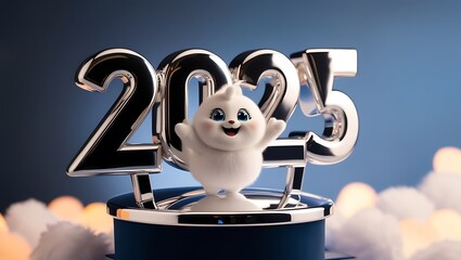 Fototapeta premium Blue Night Bliss: Celebrating 2025 in Style