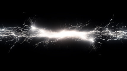 Flash of Lightning Piercing the Darkness of the Night Sky