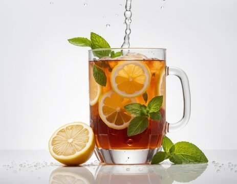 tea with lemon and mint