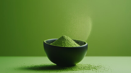 Photo of product image of green tea powder in a cup