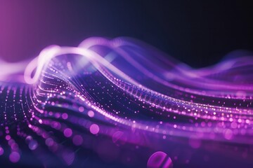 high speed technology Dynamic digital curve purple ribbon coming from left bottom reaching out to right