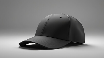 Fototapeta premium Black baseball cap mockup, perfect for showcasing custom logos or designs with a professional look