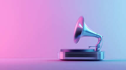 Modern Gramophone with Pastel Gradient Design
