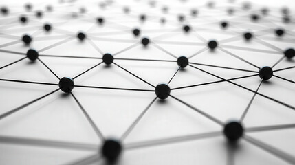 Geometric nodes connected by lines create dynamic network structure