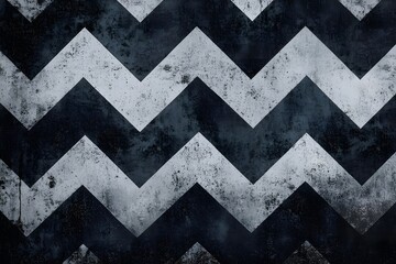 Distressed Chevron Pattern Background: Dark Blue and Gray
