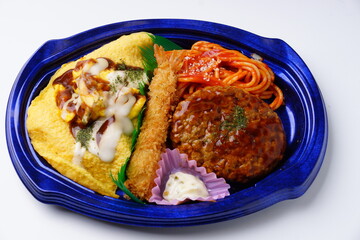洋食弁当　ハンバーグ　オムライス
