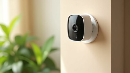 Smart home security camera installation modern home technology guide indoor environment close-up view safety concept