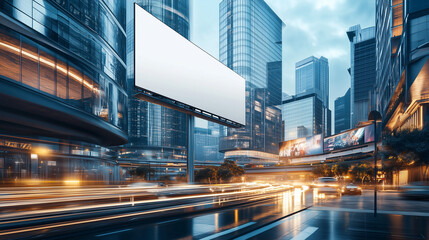 Fototapeta premium 空白の広告掲示板のモックアップ