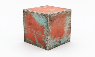Obraz premium a red colour box for mockup on a white isolated background