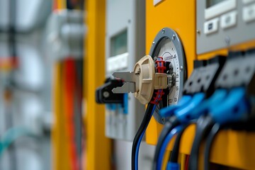 Electrical equipment. Electricity cable and crimper. Electrical equipment.