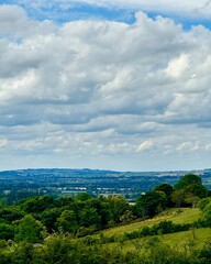 Obraz premium English countryside landscape with clouds