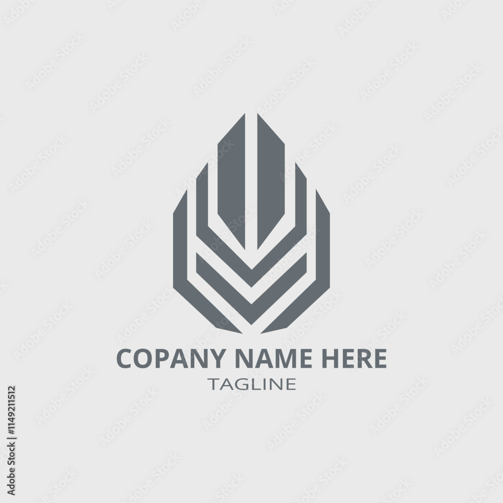Fototapete modern geometric logo design with abstract shapes resembling a monogram. the placeholder text reads 