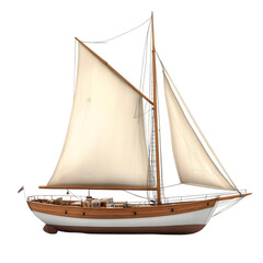 Obraz premium Classic Wooden Sailboat Yacht Sailing Vessel Nautical Ship Ocean Sea Watercraft Vin