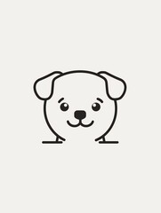 Fototapeta premium Cute puppy face drawn in 2D